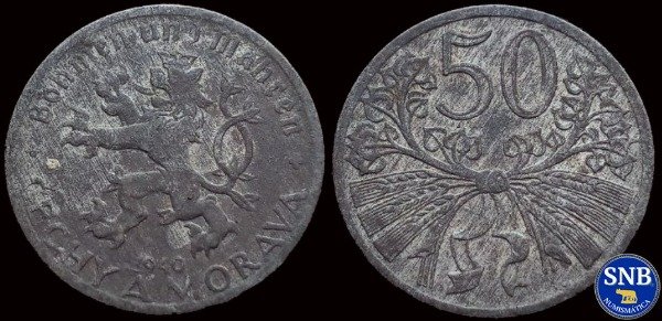 Producto - Bohemia Y Moravia - 50 Haleru (1940) KM #3 [VF] - Protectorado Alemán