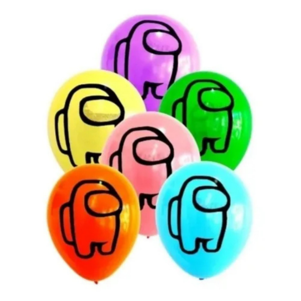 Producto - Set globos multicolor látex Among Us x 10 unidades
