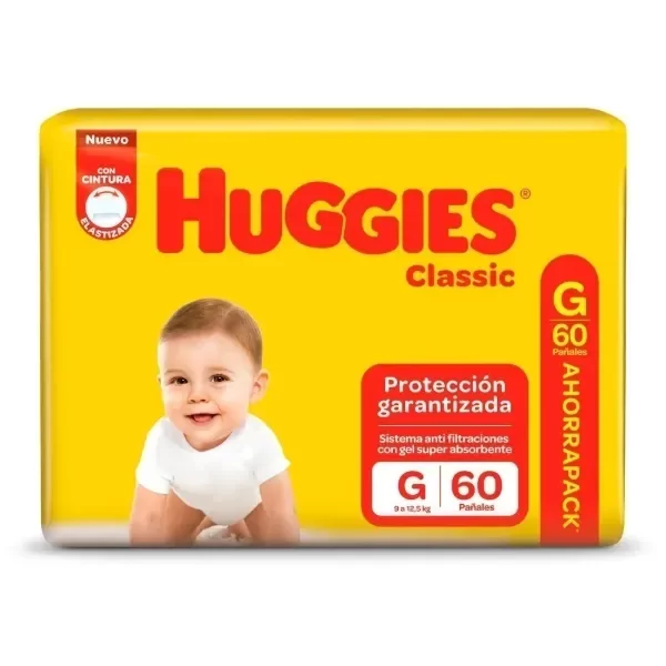 Producto - PAÑAL HUGGIES CLASSIC (Mx68 - Gx60 - XGx56 - XXGx54 - XXXGx52)
