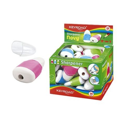 Producto - SACAPUNTA CON GOMA KEYROAD NAVY COLORES SURTIDOS