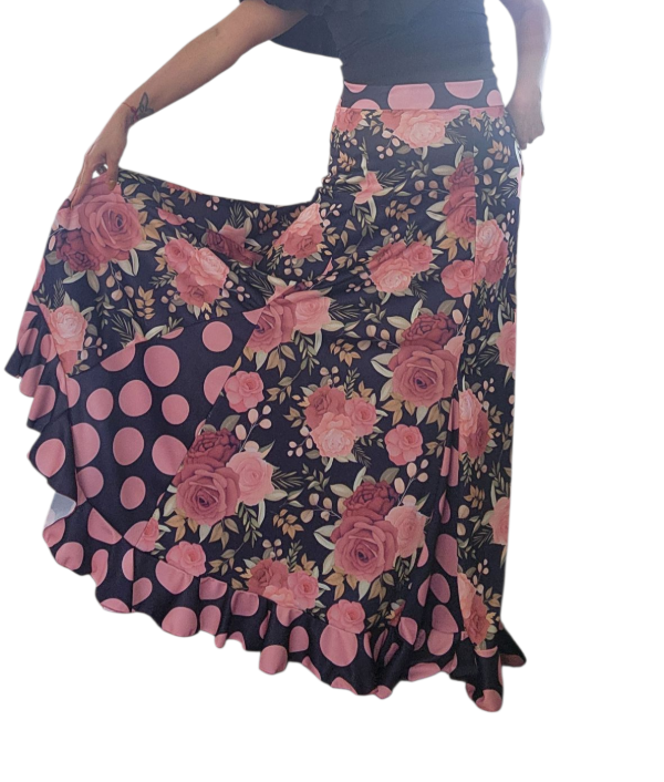 Producto - Falda combinada fondo azul - Talle M