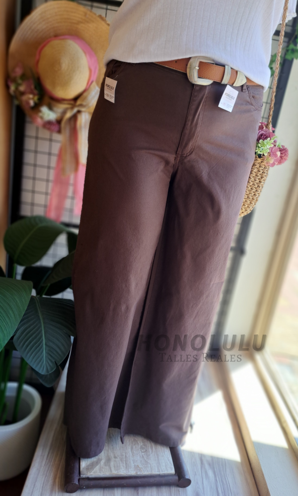 Producto - Pantalon Wide Leg Gabardina Cholcolate