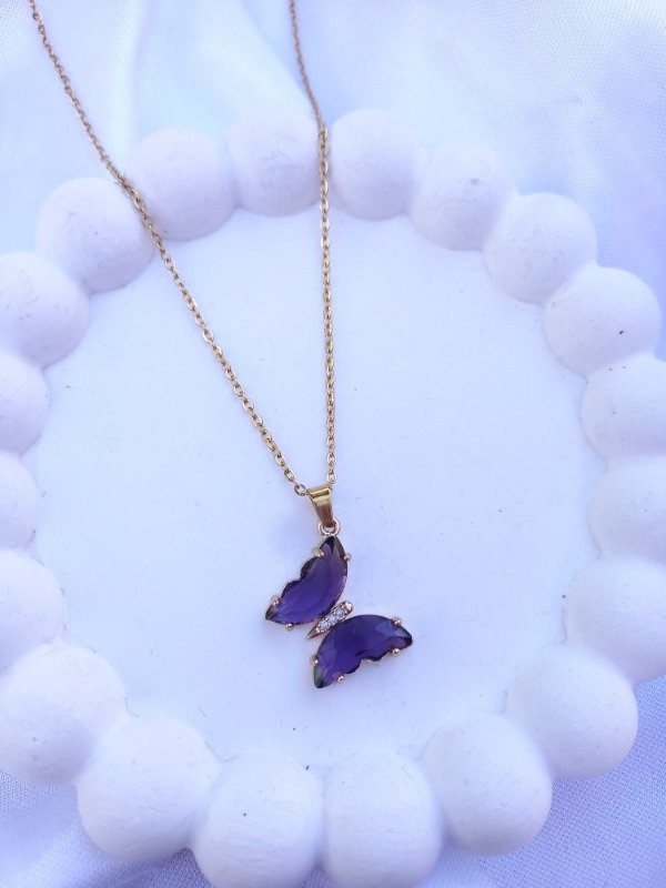 Producto - cadenita butterfly cristal golden (violeta)