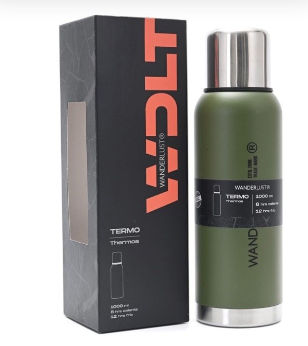 Producto - Termo Wanderlust verde litro