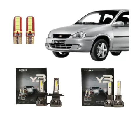 Producto - Kit Cree Led Y3 Luz Baja Alta Y Antiniebla Chevrolet Corsa Hasta 2010