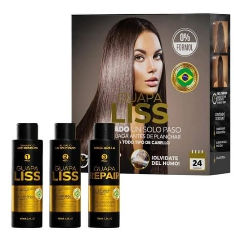Producto - Alisado Profesional sin Formol, Espejo Argan Guapa liss Nutre 3 pasos - 0