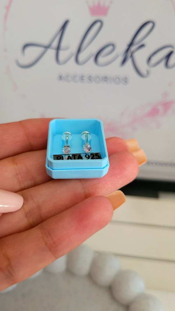 Producto - Abridor chispa rosa (3mm) plata 925