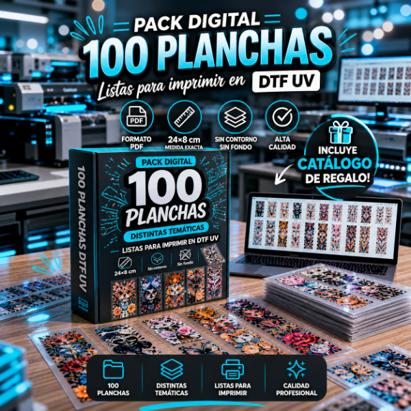 Producto - PACK PARA DTF UV 100 PLANCHAS