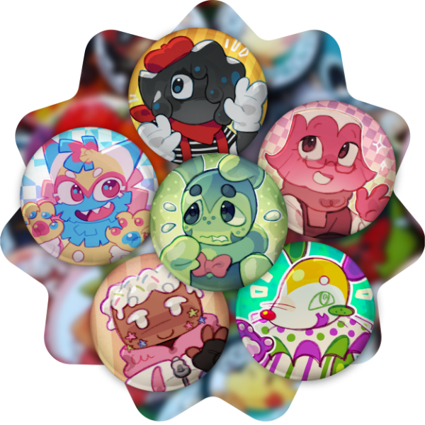Producto - Pines 38mm - Dandy's World
