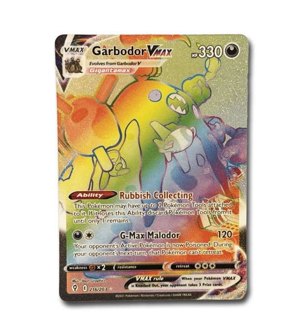 Producto - Carta Pokémon - Garbodor VMAX 216/203 - Evolving Skies