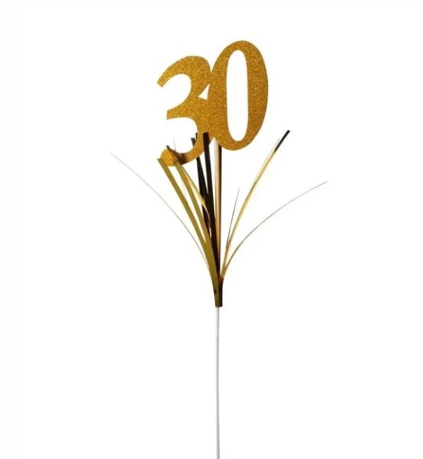 Producto - PINCHE PARA TORTA 30 años DORADO