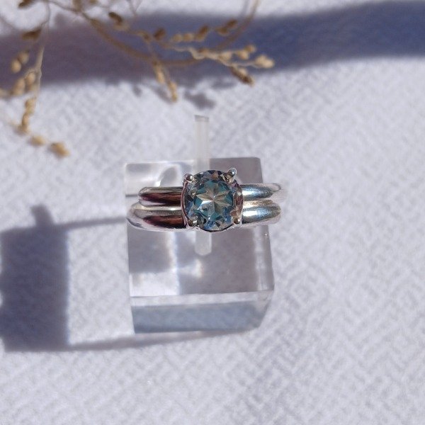Producto - Anillo Plata 925 Berilo Aguamarina Ajustable - 4