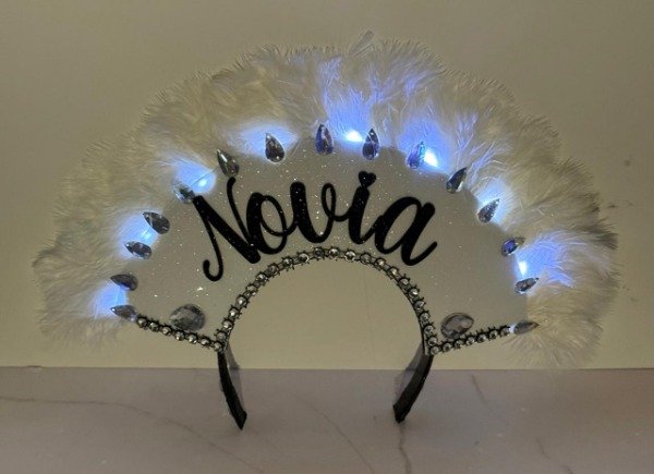 Producto - Vincha de Plumas NOVIA - 0