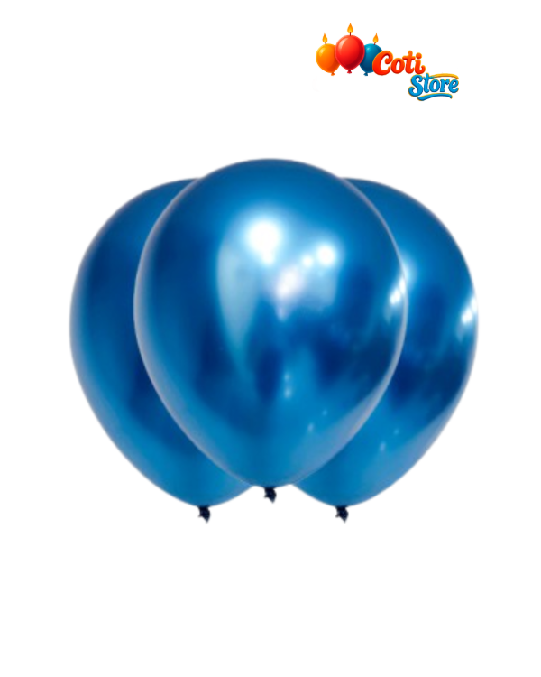 Producto - GLOBBY 12" CROMO PLATINO AZUL x 10 unidades