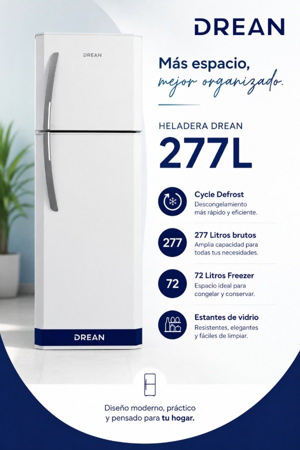 Producto - HELADERA DREAN 277L HDR280F50B CICLICA
