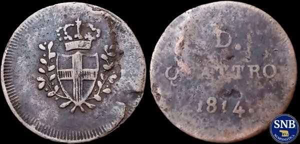 Producto - Génova - 4 Denari (1814) KM #278 - República Restaurada