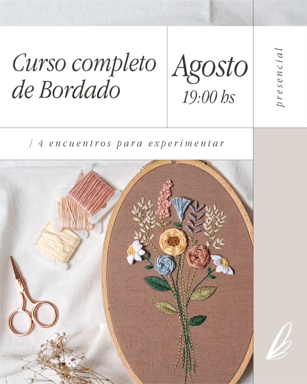 Producto - Curso de Bordado AGOSTO - Nivel Inicial