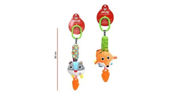 Producto - ZORRITO Y GATITO COLGANTE CON CASCABEL