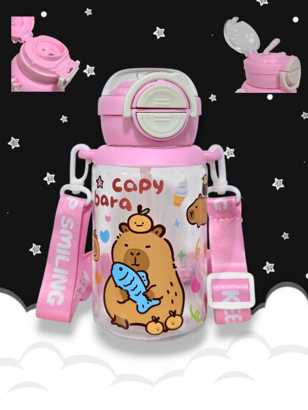 Producto - Botella doble pico con correa: capybara