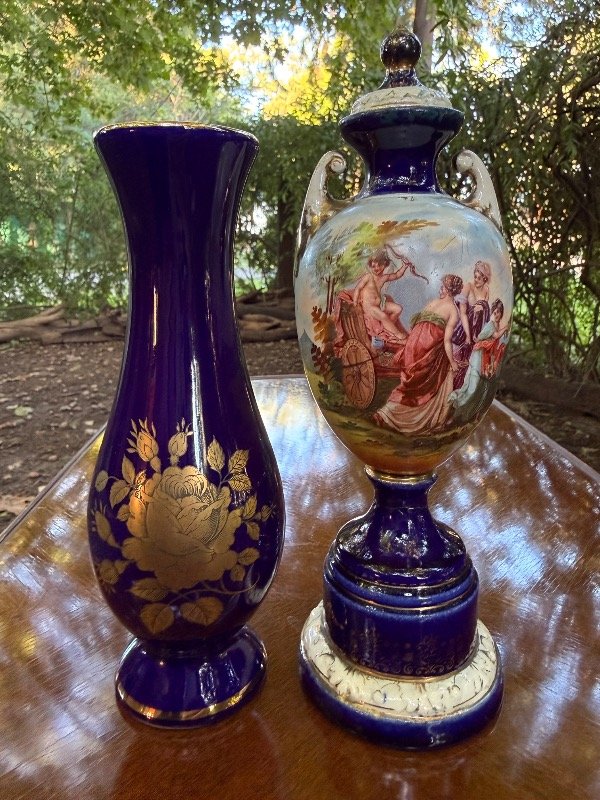 Producto - Florero y Potich cobalto 25cm