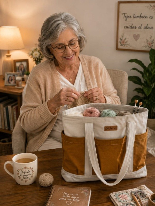 Producto - Bolso "Urbana" beige con bolsillo marrón ocre - 2