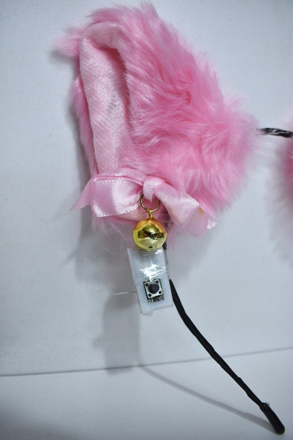 Producto - Vincha orejas de gato con cascabel y luces. Rosa - 2