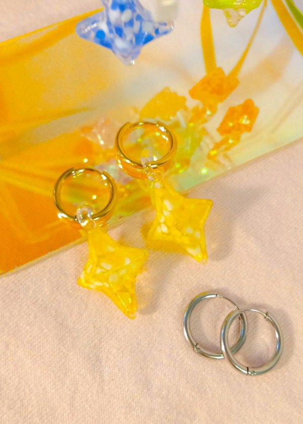 Producto - Aro DESTELLITO de Vidrio AMARILLO