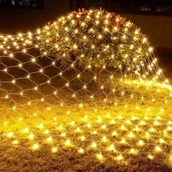 Producto - Cortina de Luces Led estilo red luz calida 1,5 x 1,5 mts con 8 efectos - 1