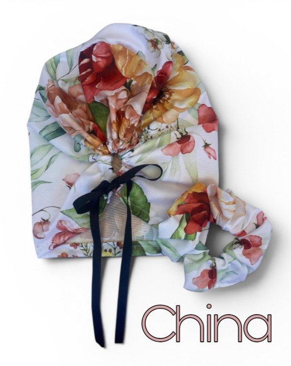 Producto - Set cofia+scrunchie Magnolia (ENTREGA INMEDIATA)