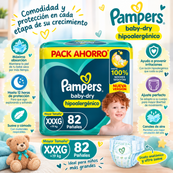 Producto - Pampers  babydry xxxg 82 unid