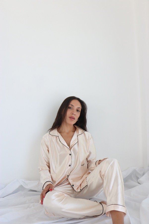Producto - COMBO SATÉN pijama + bata champagne - 2