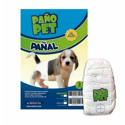 Producto - Pañal para Perro x 3 unidades Paño Pet Mini con Gel (CH- M - G - XG)