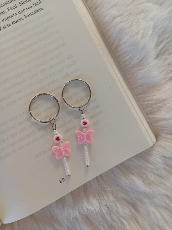 Producto - llaveros para compartir mariposa rosa