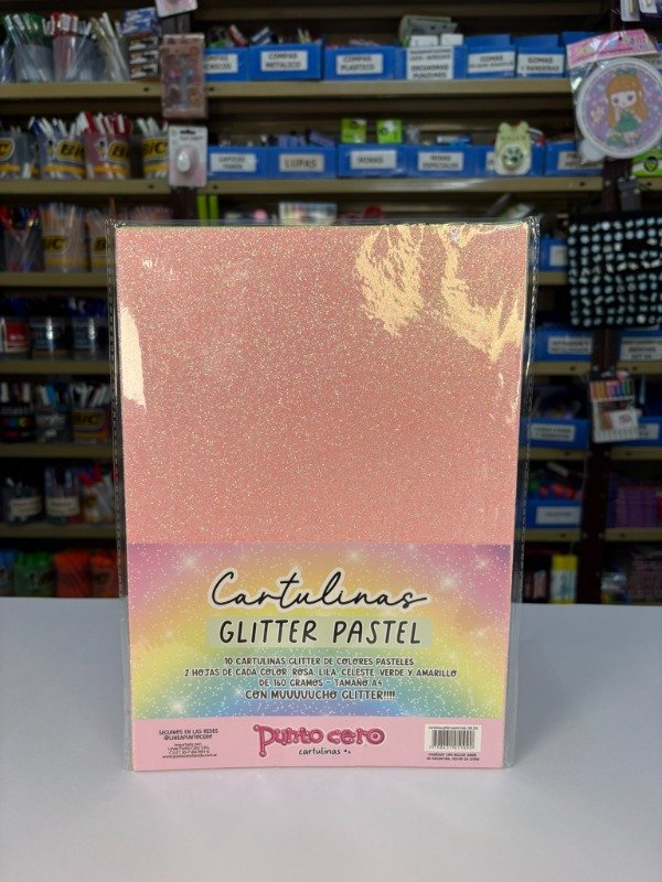 Producto - Block A4 Cartulina glitter pastel x10 - "Punto cero"