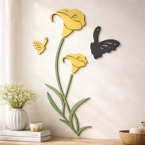Producto - Cuadro Decorativo Pared Florero Cala Mdf - 2