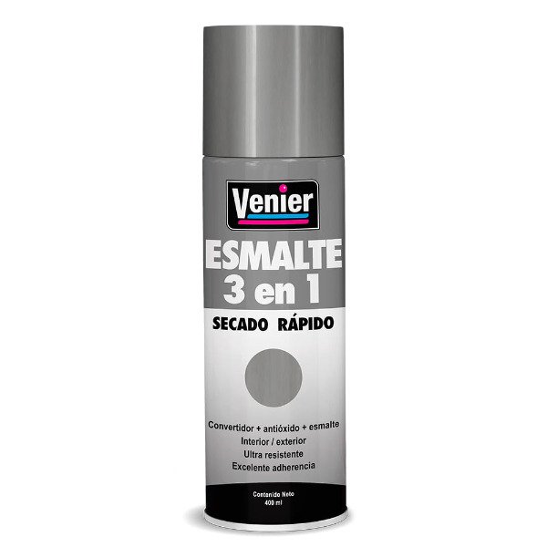 Producto - Aerosol Esmalte 3 En 1 Secado Rapido Venier 400ml Aluminio
