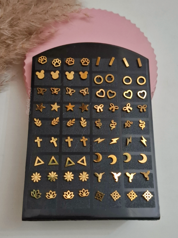 Producto - Aros Mini acero dorado