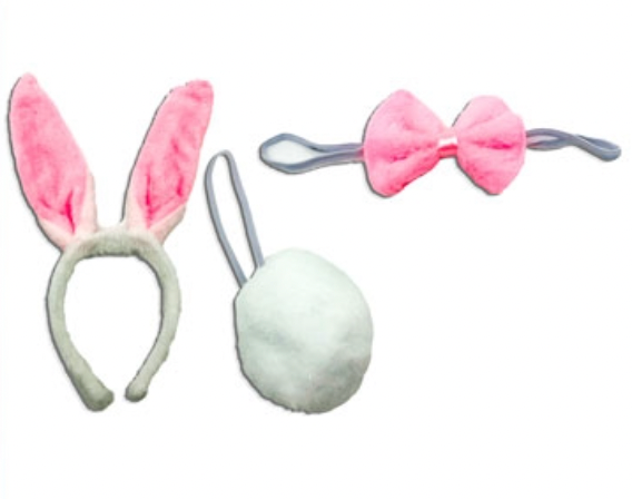Producto - Set cola vincha de orejas y moño conejito