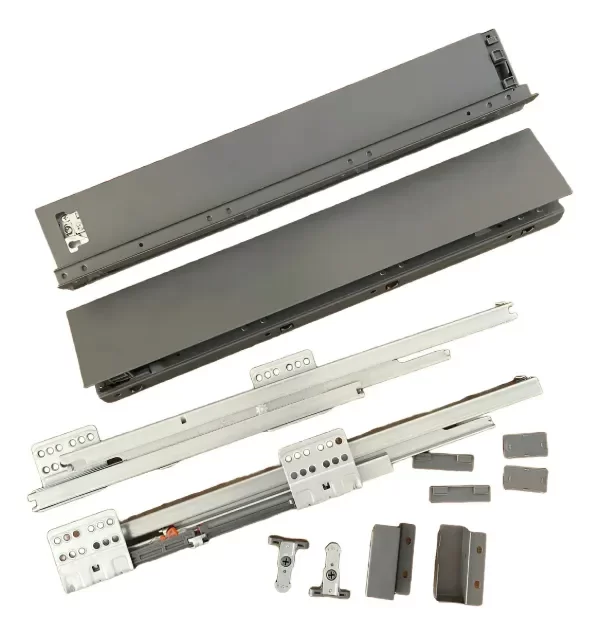 Producto - Corredera Lateral De Cajón Doble Pared 84x500mm Grafito Tipo Matrix O Tandem Box