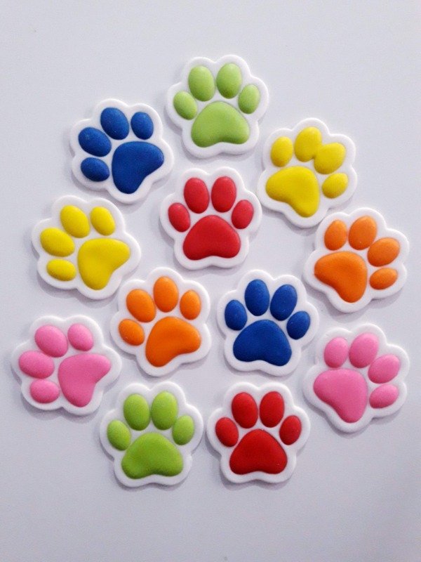Producto - Huellitas estilo Paw Patrol en pastillaje x12 unidades