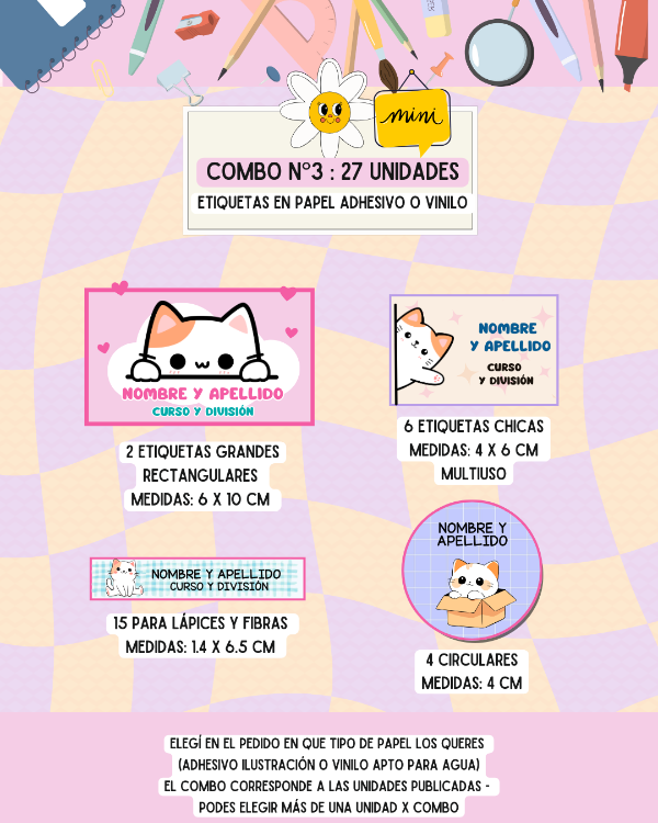 Producto - Etiquetas para la escuela adhesivas y de tela - 2
