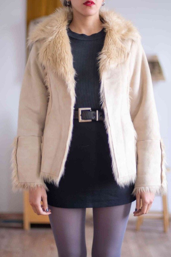 Producto - Chaqueta Fur Cru Talle:M- - 0