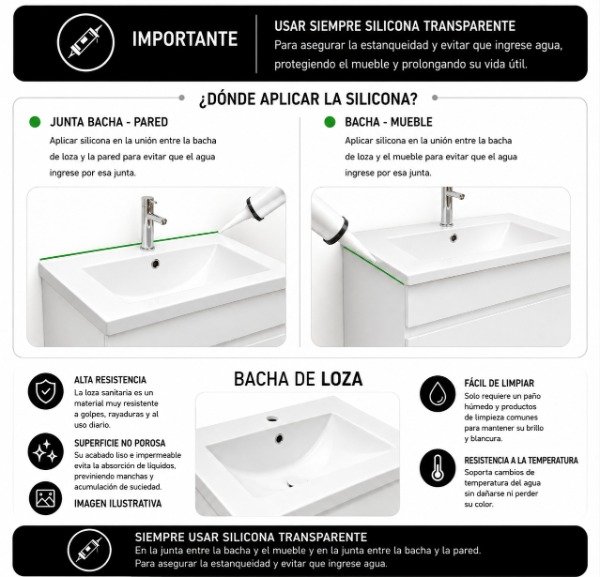 Producto - Vanitory de 60x40cm con bacha de loza - 9