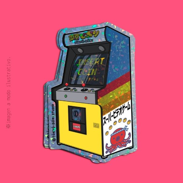 Producto - Sticker Holográfico Arcade