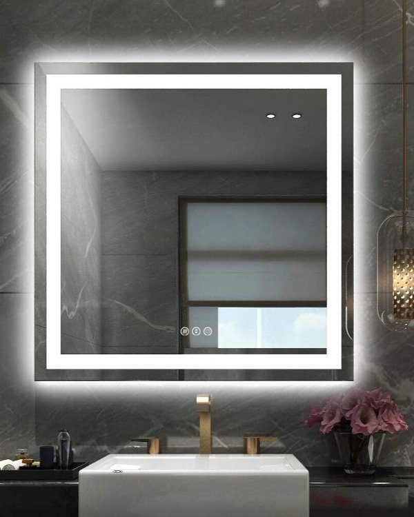 Producto - Espejo inteligente Desempañante + Luces Led + Temperatura 70x70cm