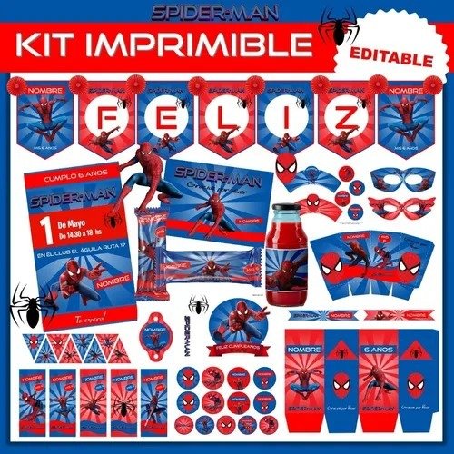 Producto - Kit Imprimible Spiderman Editable - 1