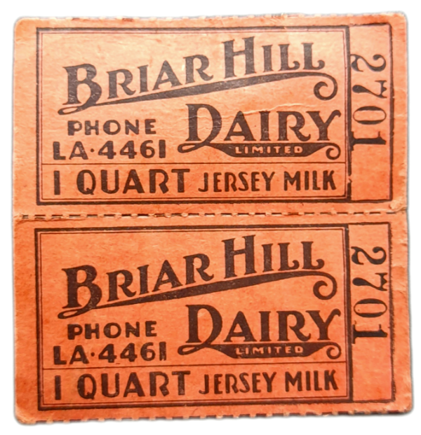 Producto - Vale por un cuarto de Leche (Dairy Limited) (1920-1950) Huevos y Manteca