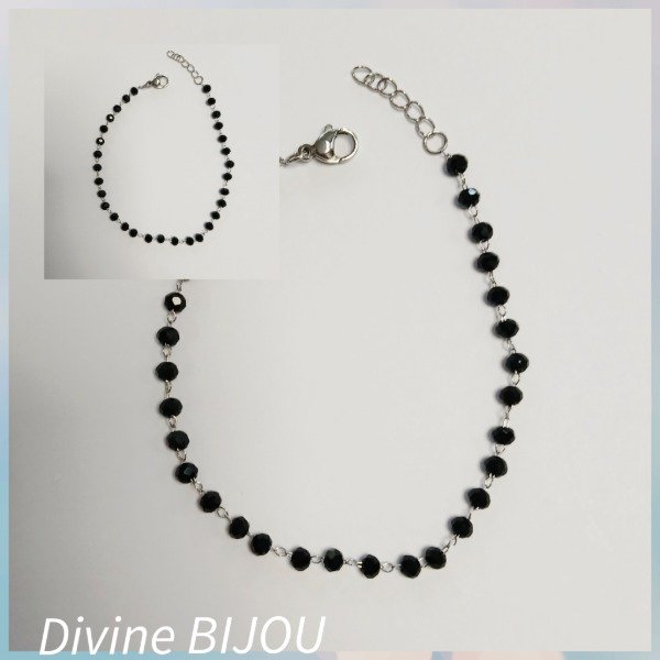 Producto - Pulsera cristal negro y acero