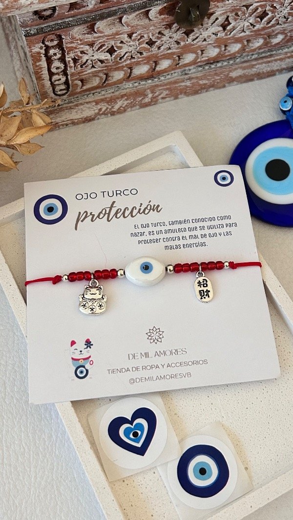 Producto - PULSERA OJO CERAMICA con NEKO
