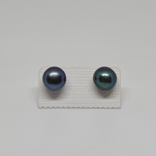Producto - Aros perlas azuladas